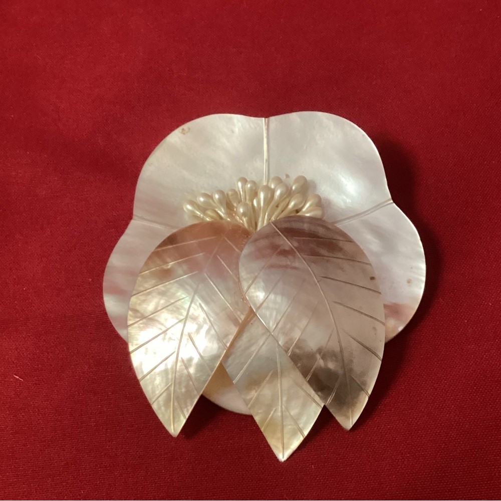 Big Flower made of Motherpearl brooch